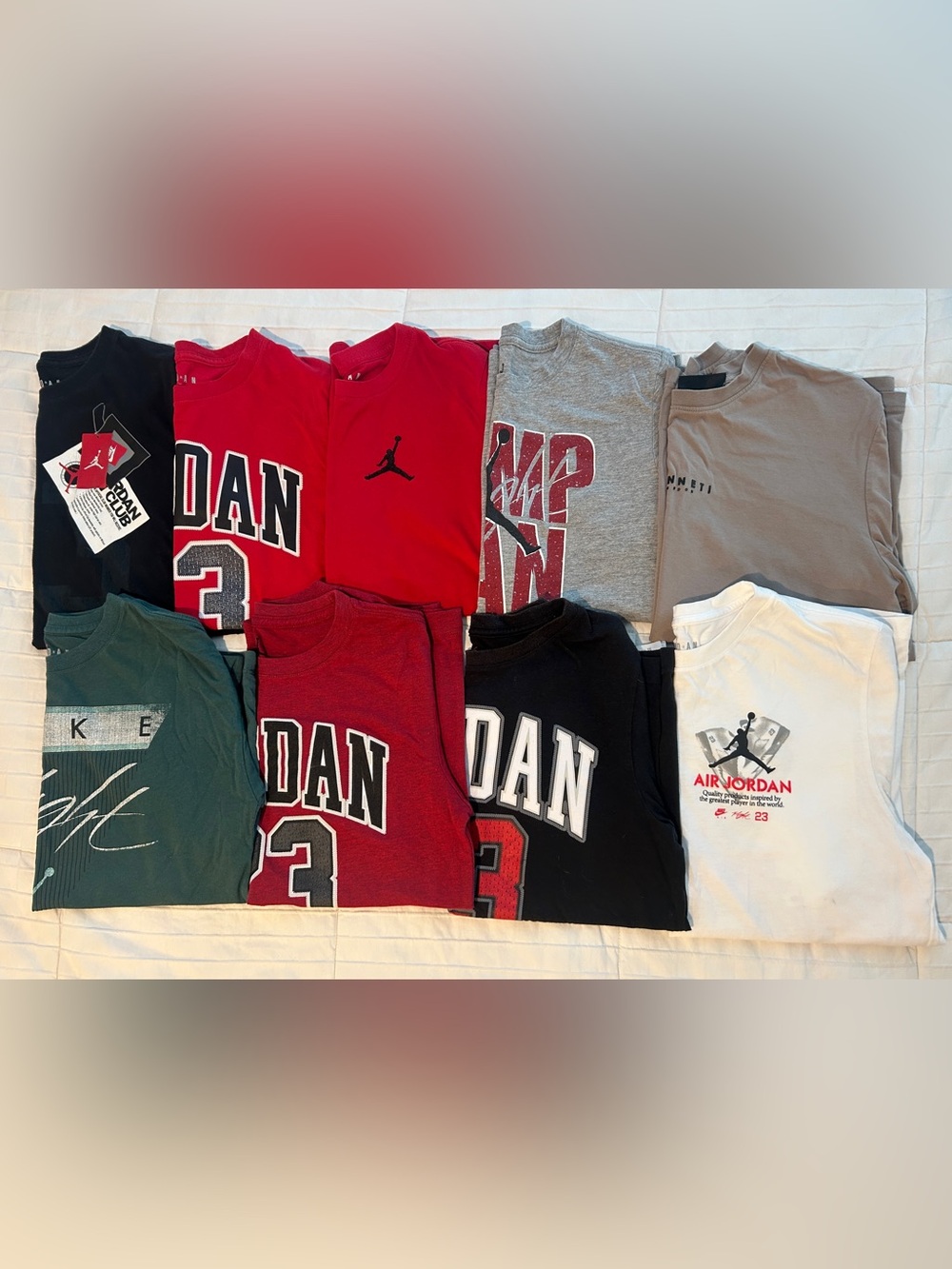 Jordan Kids Short Sleeve Tees - Red, Black, Gray, White